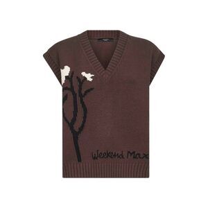 Max Mara Weekend Women Brown Intarsia-Knit Crusca Vest